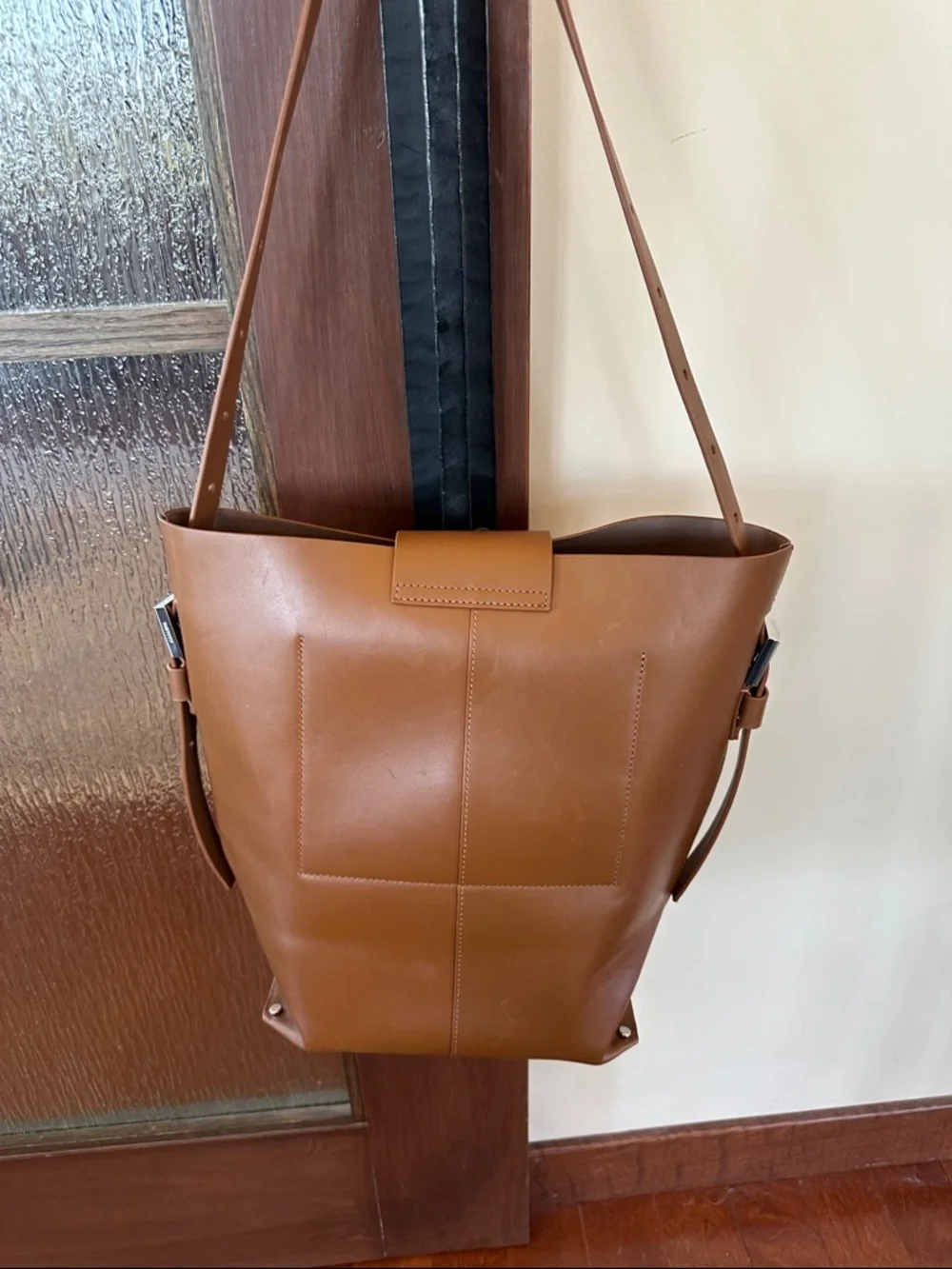 ALLSAINTS Miro Shoulder Bag Brown Leather Tote. With dust bag NWT